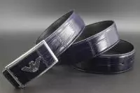 ceinture emporio armani eagle crocodile pattern blue